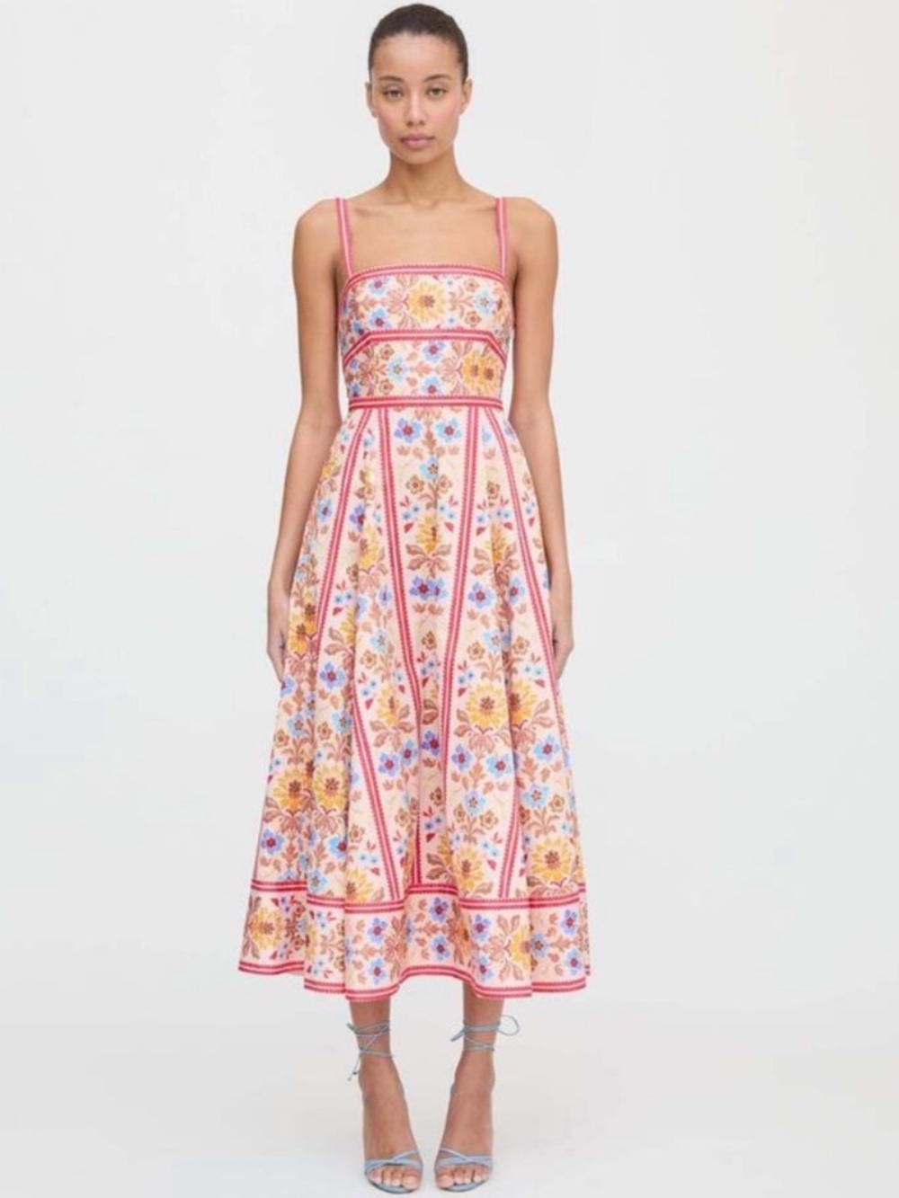 Hill House Margot pink floral block stripe M
